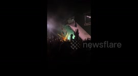 People Sing Along to Arctic Monkeys at Glastonbury Festival in Glastonbury, UK