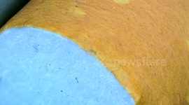 Microscope close-up view of cigarett stuck in train air grid. Paris, France.