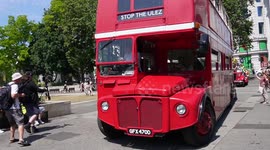 Famous motor-journalist YouTuber 'Brown Car Guy' shares his thoughts at an anti-ULEZ protest at Marble Arch.