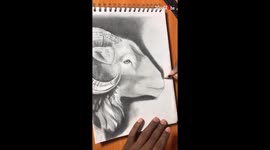 'G.O.A.T draws Goat' - HYPER-REALISTIC, photo-like goat portrait by a gifted Nigerian artist