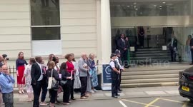 Matt Hancock leaves COVID inquiry hearing amid protests