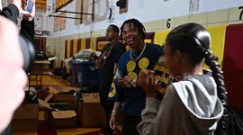 Lil Baby At Fanatics Merch Madness Gear Giveaway In NY, USA