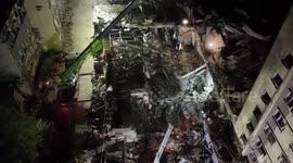 Ongoing search and rescue operations in Kramatorsk, Ukraine, following missile attack