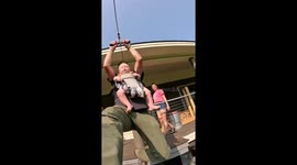 Grandson's First Zipline