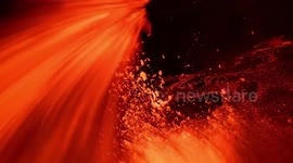 FPV Drone Hit By Lava Rock