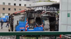 Protesters set on fire Enedis' building in Paris, France