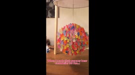 Artist creates incredible mosaic apple made from 10,000 SWEETS. PART 2/4