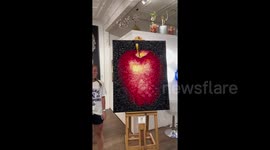 Artist creates incredible mosaics with 10,000 sweets and flowers