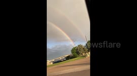 Double rainbow spans over Denver between recent rainstorms