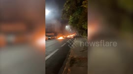 Shocking footage shows clashes in Paris suburb of Colombes, vehicles on fire