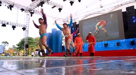 Mongolian National Belt Wrestling. International Martial Arts Festival. Chungju City, South Korea.