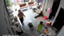 Laughing off ignored warnings: unforgettable chair tumble in East Kutai, Indonesia