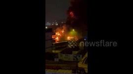 Huge Street Fire Caused by Protest Over Police Shooting Of Teenager in Paris, France