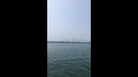 Toronto City skyline covered in smog from wildfire smoke