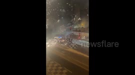 Police Attacked by Fireworks During Protest Over Police Shooting Of Teenager in Paris, France