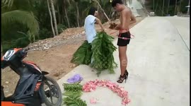 Nature's transcendent couture: a time-lapse transformation of man into floral muse