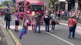 Just Stop Oil protesters halt Pride parade in London