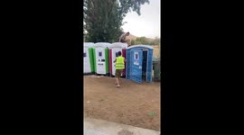 Drunk Man Takes A Literal Dumpster Dive