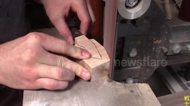 Woodworker Grinds Down Handle