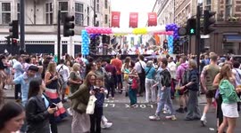 Joyful crowds dance on Piccadilly at 'Never March Alone' Pride 2023