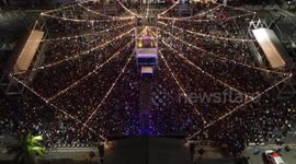 Aerial view of Festa Junina in Barueri, Sao Paulo, Brazil