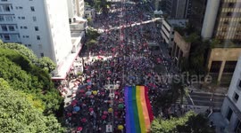 São Paulo Brazil June 11, 2023. The 27th LGBT+ Pride Parade gathers crowd