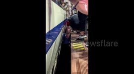 Heroic train attendant saves toddler that falls onto train track in China