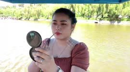 Nature's chameleon: a mesmerizing lake camouflage makeup transformation