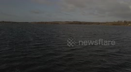 river drone shot not move evening pemington flash uk