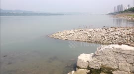 Yangtze River Water Level Falls In Yichang, Hubei, China
