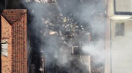 São Paulo Brazil. Large fire hits religious articles store in Vila Guilherme