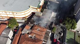 São Paulo Brazil. Large fire hits religious articles store in Vila Guilherme