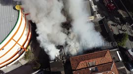 São Paulo Brazil. Large fire hits religious articles store in Vila Guilherme