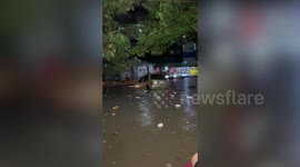 'Heaviest rainfall in three years' floods streets in Phnom Penh, Cambodia
