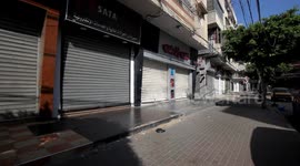Shops are seen closed during a general strike against Israel’s assault on Jenin in Gaza City