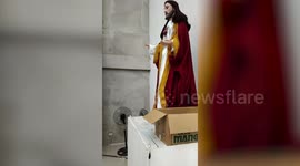 Abandoned newborn baby found in box left under church statue of Jesus Christ