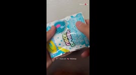 CRUSHINGLY delightful scene of vibrant blue bath bomb getting turned into powder