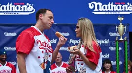 Hot Dog Eating Contest Weigh-In In New York, NY, USA