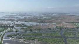 Hongze Lake Wetland National Nature Reserve in Suqian, China