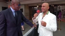 Shaun Wallace from the quiz show The Chase is interviewed at the Tric Awards 2023