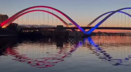 US: Bridge In DC Lit Up In American Flag Colors To Celebrate Independence Day
