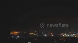 Israeli raids targeting a site of the Palestinian resistance in Beit Lahiya in the northern Gaza Strip