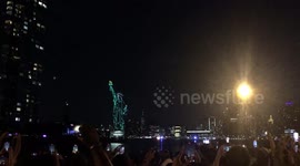 The opening of the Macy's spectacular Fourth of July fireworks show in New York City