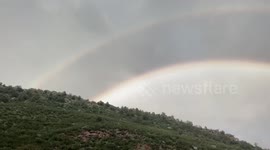 US: Double Rainbow Appears Over Denver Area After Thunderstorms