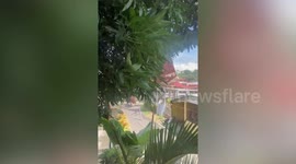 Freak whirlwind tears roof off house in the Philippines