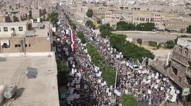 Thousands rally in Yemen's Sanaa to protest against Israeli raid in West Bank