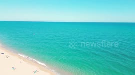 summer aerial shot in canet de mar, Catalonia 2 2022