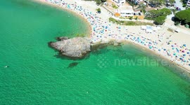 summer aerial shot in palamos, Catalonia 2 2022
