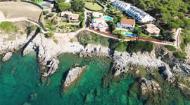 summer aerial shot in palamos, Catalonia 3 2022