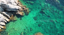 summer aerial shot in palamos, Catalonia 4 2022